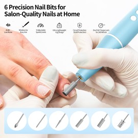 Nail Cutter for Gel Nails, Electric Nail File, 20000 RPM Cutter Nails Manicure and Pedicure Set Electric, Professional Nail Drill for Semi Permanent, Acrylic Nails, Nail Shapes (Blue)