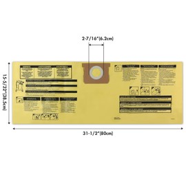 Shop-Vac 90671 Genuine Type H 5-to-8-Gallon High-Efficiency Disposable Collection Filter Bag 4 Pack, Yellow