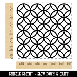Kaleidoscope Quilting Rings Circle Pattern Square Rubber Stamp for Stamping Crafting - 1.75in Medium