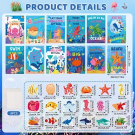 30 Pcs Ocean Theme Under The Sea Bulletin Board Decoration Classroom Poster, Motivational Ocean Animal Positive Poster for Bulletin Board School Classroom Home Party Decoration Inspirational Supplies