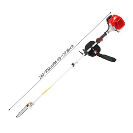 LIAPDG Gas Pole Saw for Tree Trimming, 1.25Kw Long Pruning Chain Saw 43CC Long Tree Trimmer with Retractable Long Pole & Handle & Goggle 1.7HP/6500-8500 Rpm in Home Gardens, Parks
