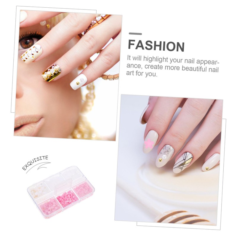 TOVINANNA 1Set Flower Nail Charms Compartment Nail Art Accessories for