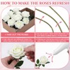 20 Pcs White Artificial Flowers Fake Artificial Roses Silk Flower