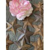 Group of 100 Rusted Metal Stars with Hole for Decorating