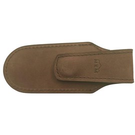 MKM - Knife Sheath, Leather Knife Holder with Magnetic Closure, Made in Italy, 100% Vegetable Tanned Leather, Natural Colour, Size 12.5 x 5 cm