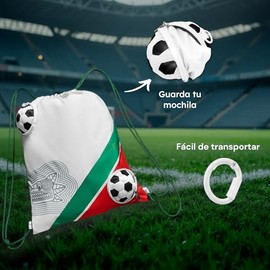 4 Pack Kit Futbol con Mochila Futbol Mágica, Vaso Copa de Futbol Dorada, Pluma de Futbol y Pintacaritas Crayon Tricolor *Incluye Palomitas de cortesía
