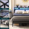 Homieasy Full Size Bed Frame with Charging Station and Led