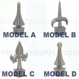 Pro Gate Supply 5/8" Cast Iron Spear, Finial, Spire, Ornamental Fence Topper Wrought Iron - Model A, 1 Piece