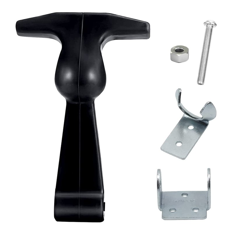2 Pcs Elastic Stainless Steel Rubber Hood Catch Flexible T-Handle