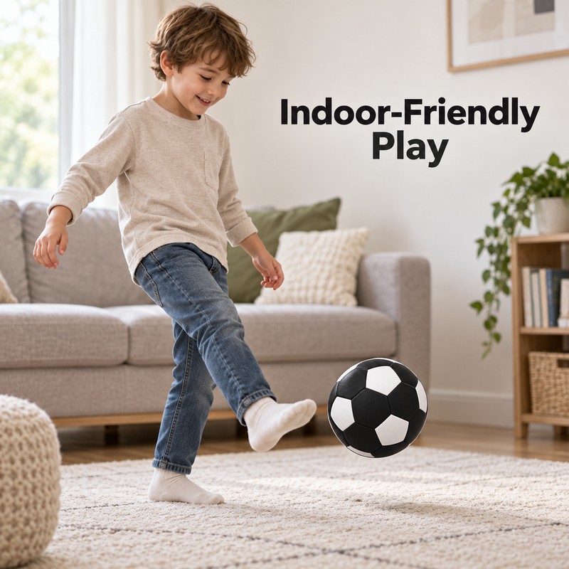 Silent Foam Soccer Ball for Indoor Play – Soft PU