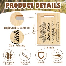 Briblaze Yaya's Kitchen Cutting Chopping Board, Mother's Day Gifts for Yaya Grandma, Grandmother Grandma Birthday Gifts from Grandkids, Bamboo Cutting Boards for Kitchen