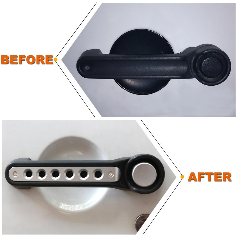 PKEDUO Silver Door Handle Inserts + Push Button Covers Compatible