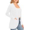 EXCHIC Women's Elegant Lightweight Long Sleeve Cardigan Curved Hem Open