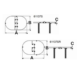 White Water Marine Stainless Oval Hinges (61137S - Oval Hinge)