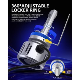 AUTOONE H9 Bulbs H11 900% Brightness 6500K White, H8 Fog Bulbs, Halogen Replace 60000Hrs, Pack of 2