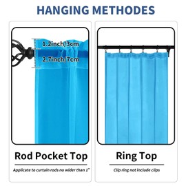 Karseteli - Cortinas semitransparentes de gasa, 2 paneles con bolsillo para barra, tratamiento para ventana, para sala de estar, dormitorio, comedor (azul cian 107 cm de ancho x 228 cm de largo)