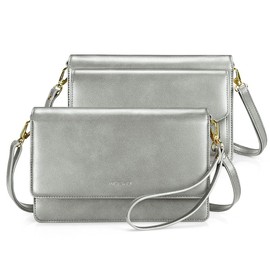 nuoku Small Crossbody Bags for Women, Mini Cell Phone Purse, Removable Rfid Blocking Card Holder, Large Gray Purse