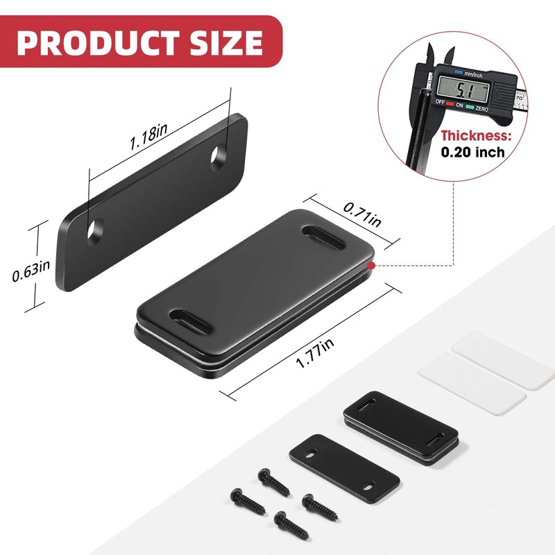 Loomdeo Ultra-Thin Magnetic Cabinet Door Catch - Strong Adhesion &