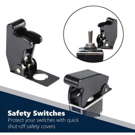Telituny Toggle Switch Cover Pack of 5 Safety Switch Safety Switch Flip Cap Cover Guard for Car Toggle Switch Car Electrical Equipment Black