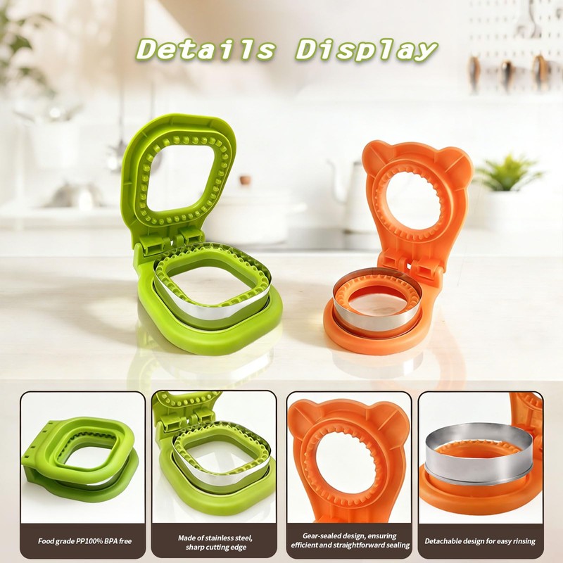 Uncrustable Sandwich Cutter, 2-Pack Sandwich Cutters for Kids Lunch