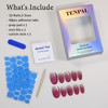 TENPAL Press On Nails 10 Pcs with Tools Kit,Handmade Peach