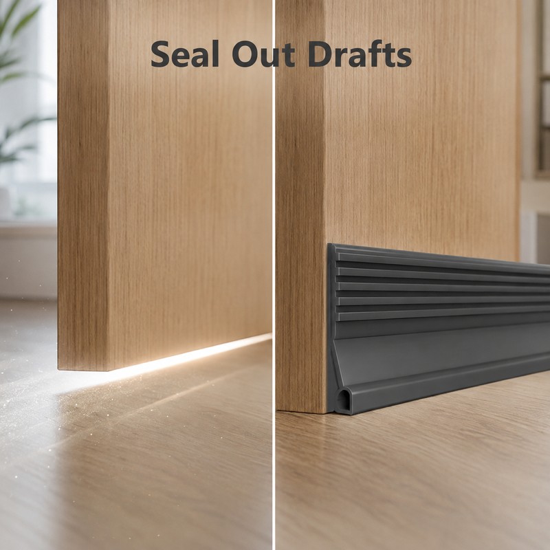 Door Bottom Seal Strip for Draft Blocking – 1M Self-Adhesive