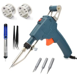 60 W Soldering Iron Set, Soldering Gun, Handheld Desoldering Tin Gun with Tweezers, Soldering Set for Repair of Welding, Handheld Desoldering Tin Gun for Jewellery, DIY, Circuit Board Repair