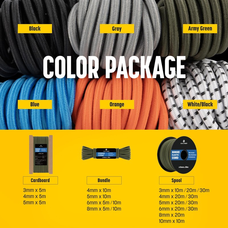 Kamu Synber Bungee Cord 3mm x 10m Elastic Shock Cord