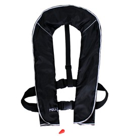 DABADA Life Jacket, Inflatable, Vest Type, Lifesaving Device, Unisex, One Size Fits All (Black, Manual Inflatable)