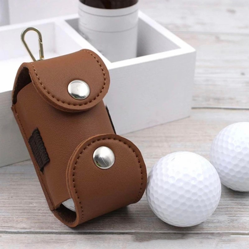 Golf Ball Case PU Leather Golf Fork Storage 2 Golf