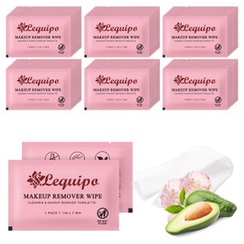 SLequipo 100 pcs Individually Wrapped Makeup Remover Wipes Bulk Single Makeup Remover Cloth Travel Towelette Makeup Remover Cloth for Face (PINK)