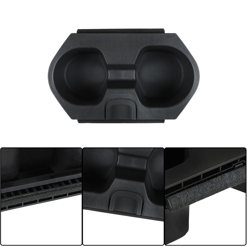 munirater Black Console Cup Holder Insert Center Drink Bottle Holder