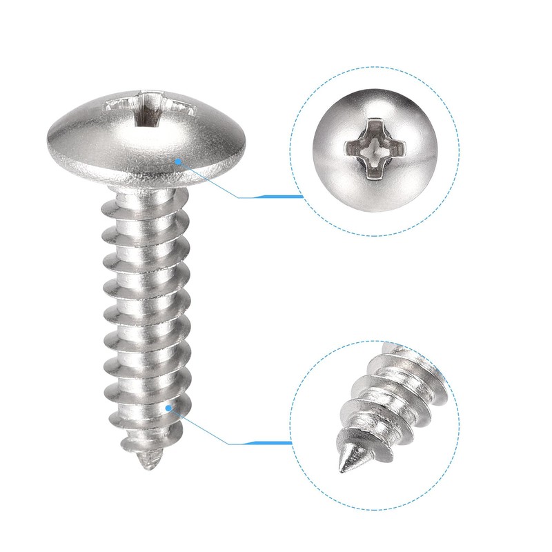 sourcing map Phillips Head Self Tapping Screws, #10 x 3/4"