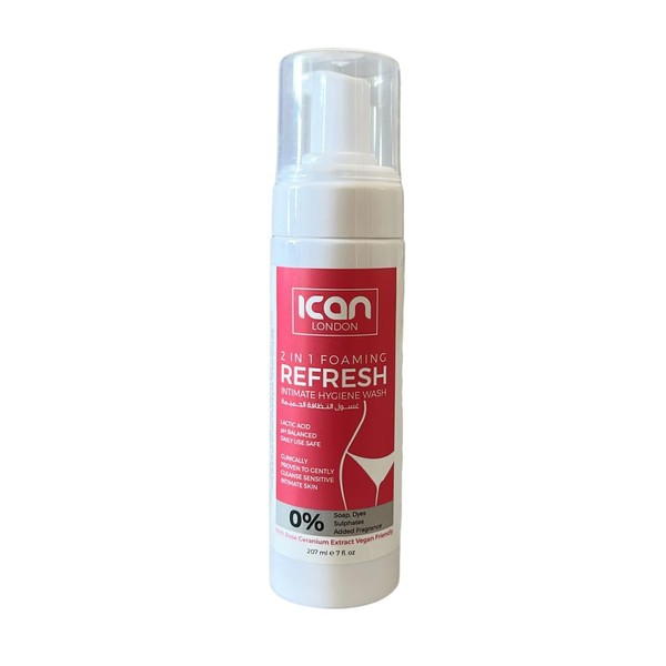 Ican London Foaming Intimate Wash with Rose Geranium Extract, 2-in-1,