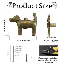 KYIEN Adorable Golden Retriever Cabinet Knobs, 6Pcs Bronze Dog Single Hole Drawer Pull, Fun Pet Handles for Puppy-Themed Dresser Closet Cupboard Wardrobe Bathroom Kitchen(Zinc Alloy)