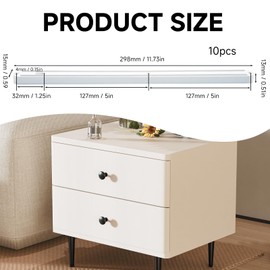 10 Pack White Plastic Drawer Runners, 298mm/ 300mm Replacement Plastic Drawer Rails with Screws Quiet & Smooth Operation Draw Runners Replacement for Kitchen Cabinets, Wardrobe, Closet, Desk