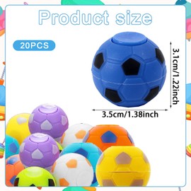 20PCS Fidget Spinners for Kids, Party Bag Fillers for Kids, Rotatable Football Fidget Spinner for Boys and Girls Bulk Toys, Football Party Bags Fillers for Birthday Party Gifts (Polychrome)