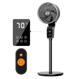 Floor Fan for Bedroom, Oscillating Fans with 12H Timer, 36-50db Floor Fans for Home Bedroom, Standing Fan Oscillating with 3 Speeds, Touch+Remote Control, 70°+90° Quiet Oscillating Fan for bedroom