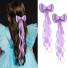 LyoRuSi 14 Ponytail Extension 2 Pack Purple Curly Wavy HairPieces