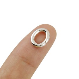 1PC Sterling Silver S925 Clasps Oval Pearl Necklace Enhancer Shortener Lobster Spring Ring Connector Clasp Carabiner Snap Clip Lock (Silver)