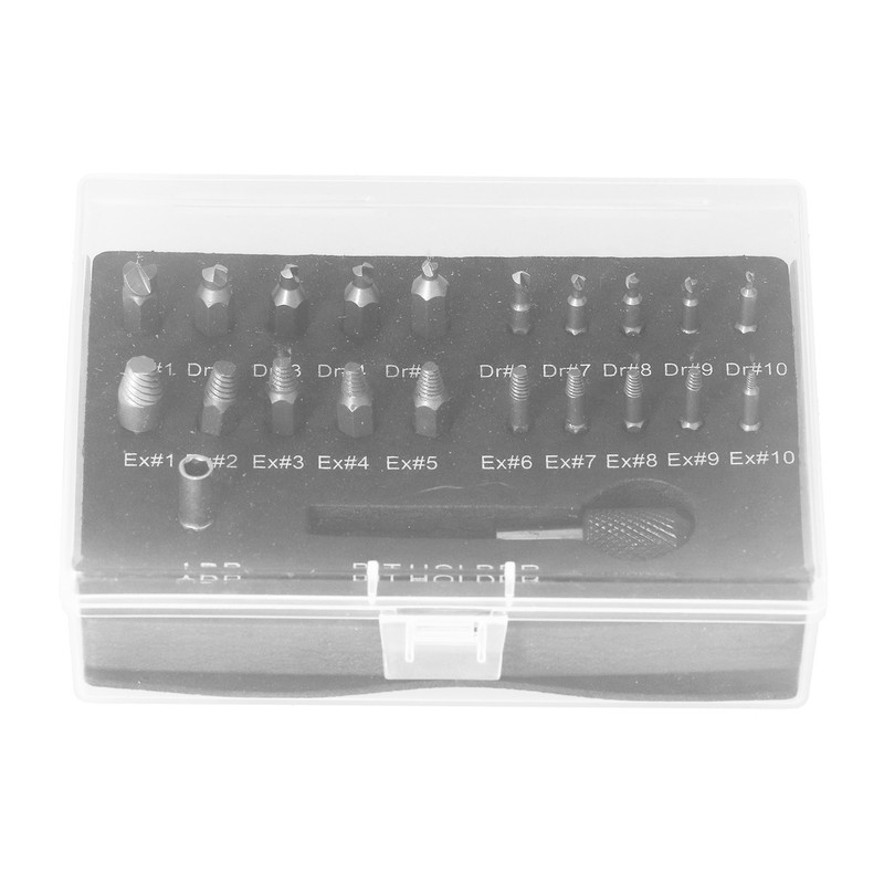 22Pcs Damaged Screw Extractor Stripped Broken Bolt Remover Tool All