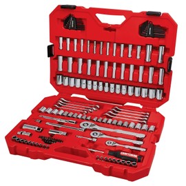 CRAFTSMAN Mechanic Tool Set 135 Pcs, 1/4, 1/2 and 3/8 Inch Drive SAE and Metric Socket Wrench Set with Case (CMMT12124)