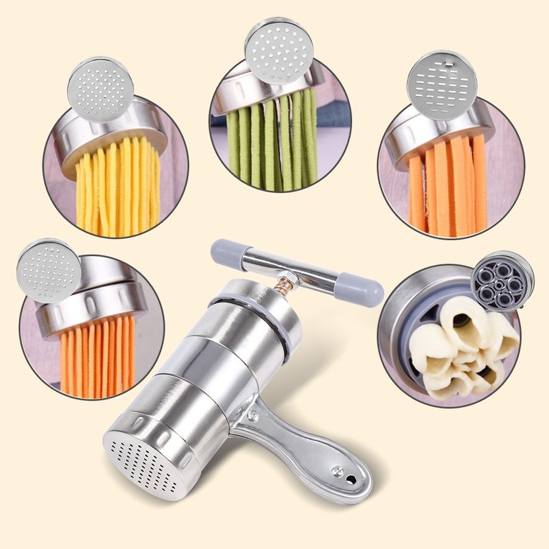 Stainless Steel Pasta Noodle Maker, Portable Manual Operated Noodle Press