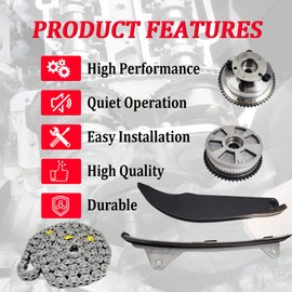 24321-2E010 24350-2E700 Timing Chain Kit with CVVT Gear Fits for 2017-2020 Hyundai Elantra, 2018-2021 Kona, 2019-2021 Veloster, 2017-2022 Kia Forte/Forte5 2.0L Engine