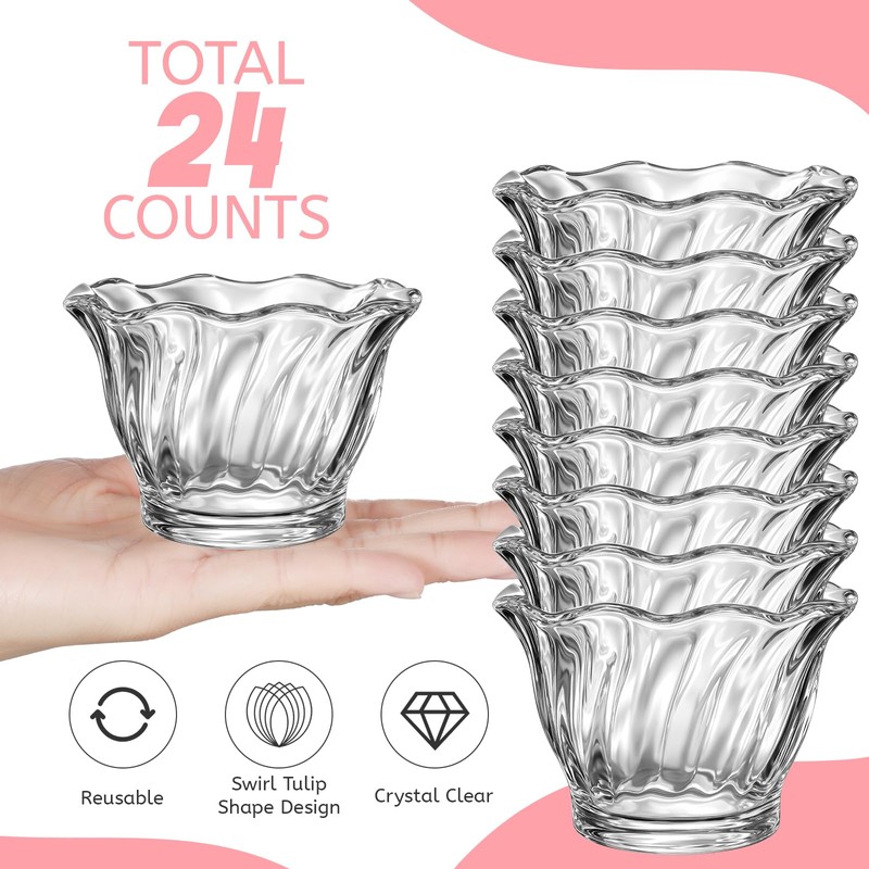 JOUTYFOR 22 Pack Plastic Dessert Cups 6 oz Clear Ice