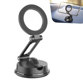 SLIMI Car Dashboard Phone Holder, 360-degree Adjustable Strong Magnetic Center Console Phone Holder, Multifunctional Center Console Navigation Bracket Hook, for Apple Mobile Phones 12-15 (Black)