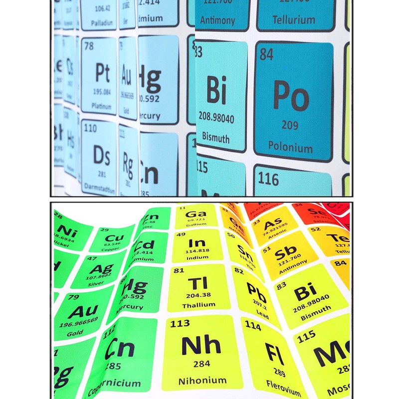 Enzege Waterproof Periodic Table Bath Curtain Anti-Mould Bathroom Shower Curtain