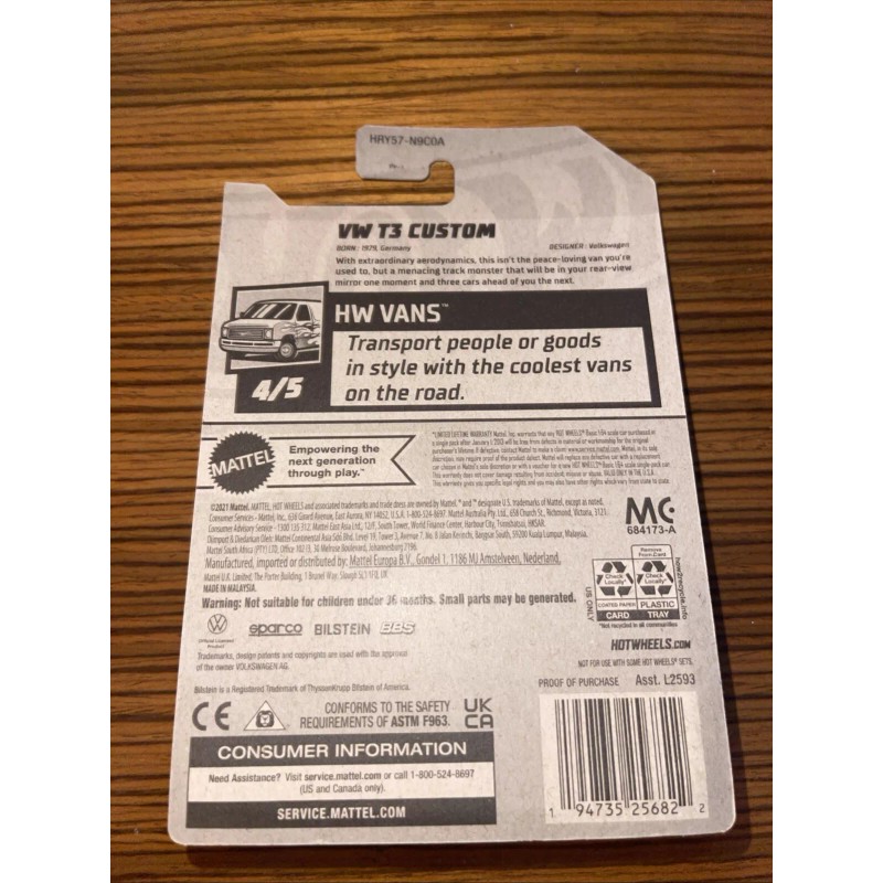 Hot Wheels 2024 Hot Wheels VW T3 Custom
