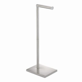 Toilet Paper Holder Stand, Naturous Free Standing Toilet Paper Holder with Reserve for Bathroom, Weighted Base Toilet Paper Stand, Chrome