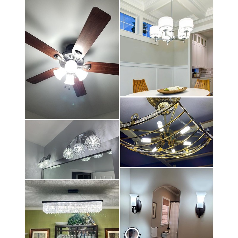 GOHDLAMP E12 9W 6000K LED Candelabra Bulbs 100w Equivalent 1200lm